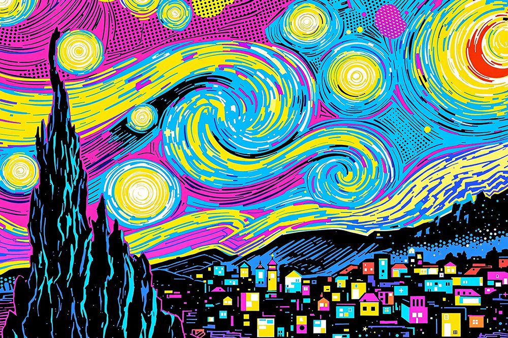 Starry Night Pop Art VIII art print by Vanessa Knight for $57.95 CAD