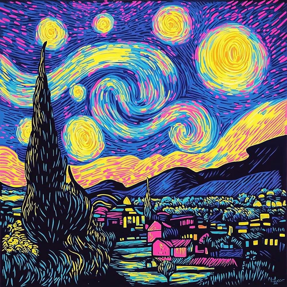 Starry Night Pop Art XII art print by Vanessa Knight for $57.95 CAD