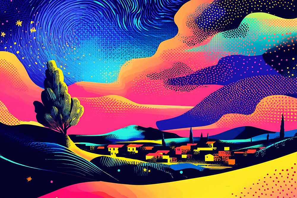 Starry Night Pop Art XV art print by Vanessa Knight for $57.95 CAD