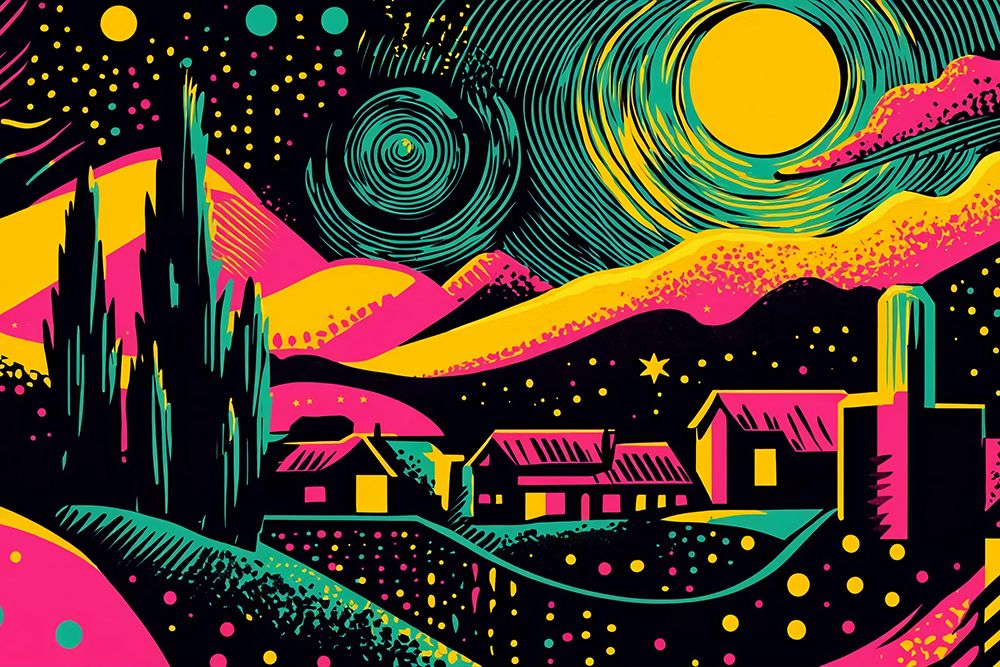 Starry Night Pop Art XVI art print by Vanessa Knight for $57.95 CAD