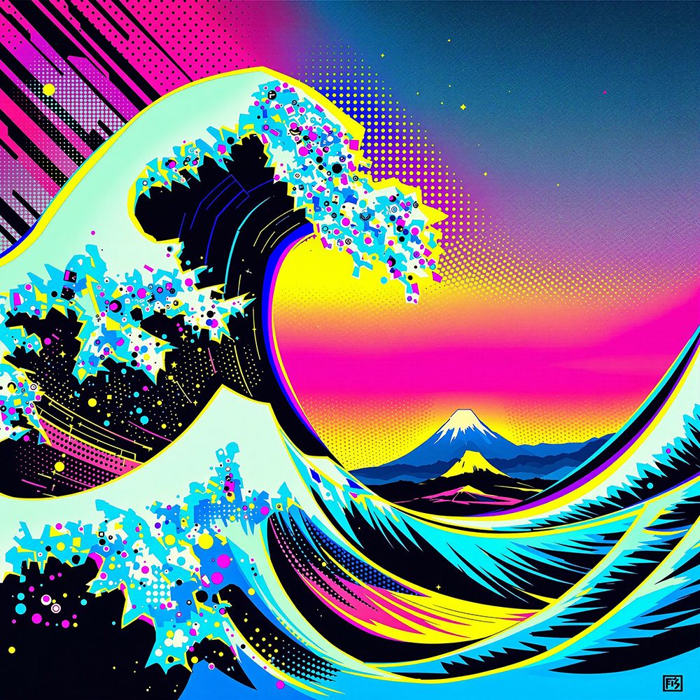 The Great Wave Pop Art III art print by Vanessa Knight for $57.95 CAD