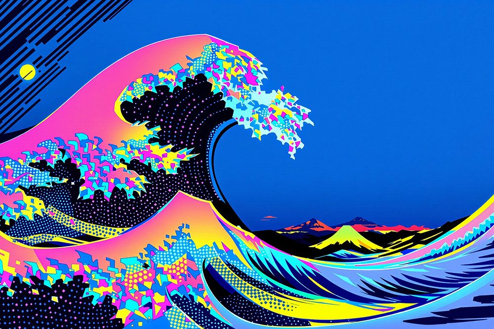 The Great Wave Pop Art V art print by Vanessa Knight for $57.95 CAD