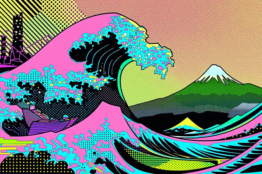 The Great Wave Pop Art VI art print by Vanessa Knight for $57.95 CAD