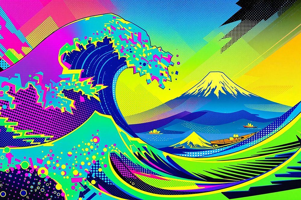 The Great Wave Pop Art VII art print by Vanessa Knight for $57.95 CAD