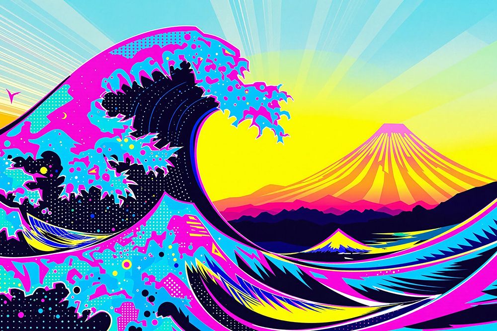 The Great Wave Pop Art IX art print by Vanessa Knight for $57.95 CAD