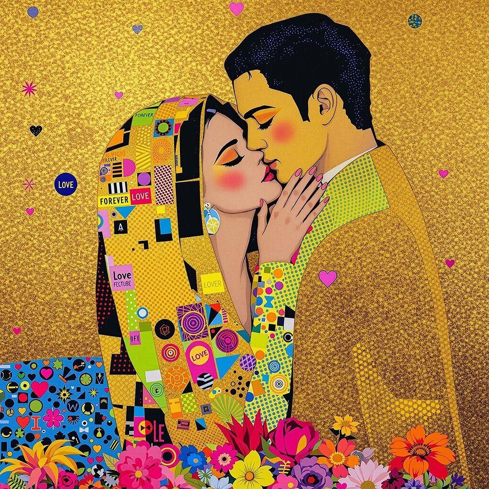 The Kiss Pop Art I art print by Vanessa Knight for $57.95 CAD