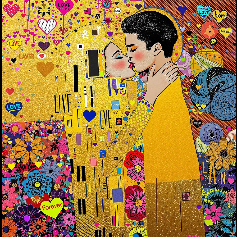 The Kiss Pop Art IV art print by Vanessa Knight for $57.95 CAD
