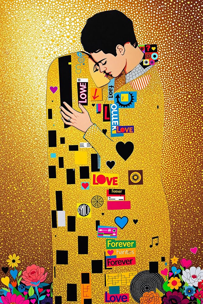 The Kiss Pop Art IX art print by Vanessa Knight for $57.95 CAD