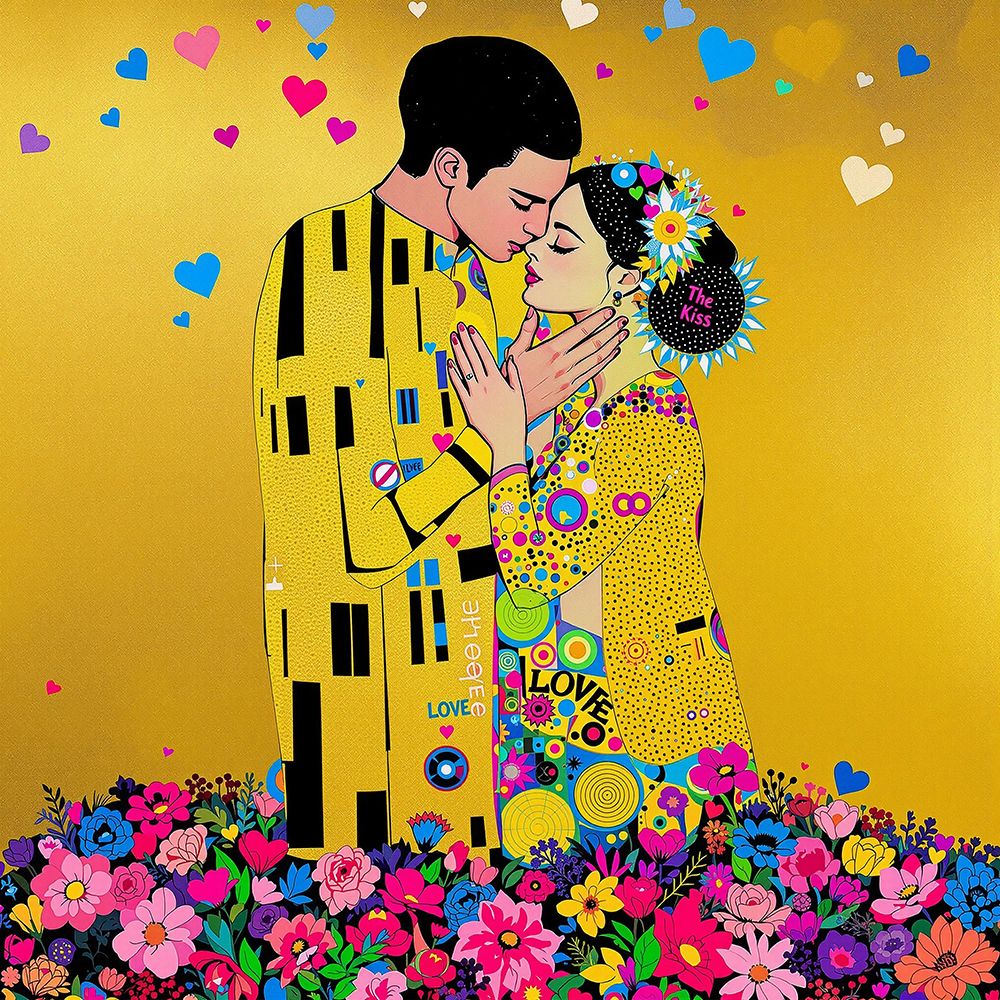 The Kiss Pop Art X art print by Vanessa Knight for $57.95 CAD