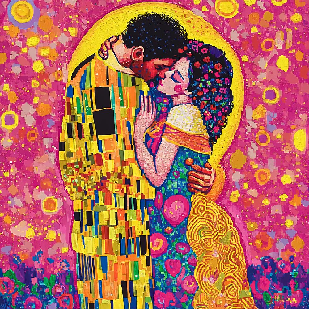 The Kiss Pop Art XI art print by Vanessa Knight for $57.95 CAD