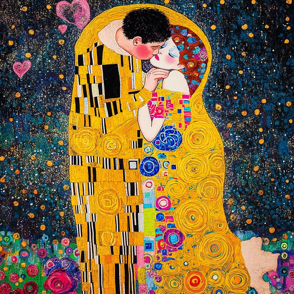 The Kiss Pop Art XVI art print by Vanessa Knight for $57.95 CAD