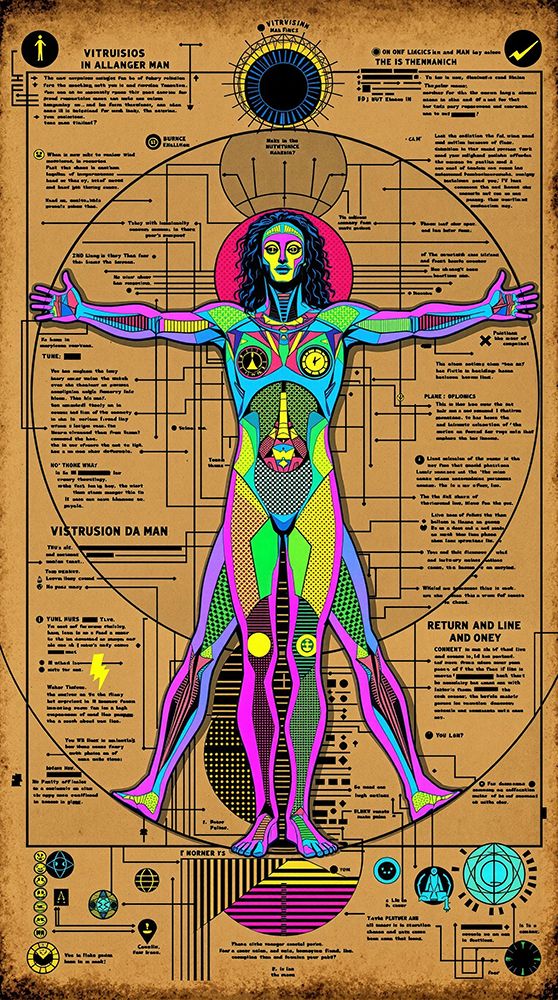 Vitruvian Man Pop Art IX art print by Vanessa Knight for $57.95 CAD