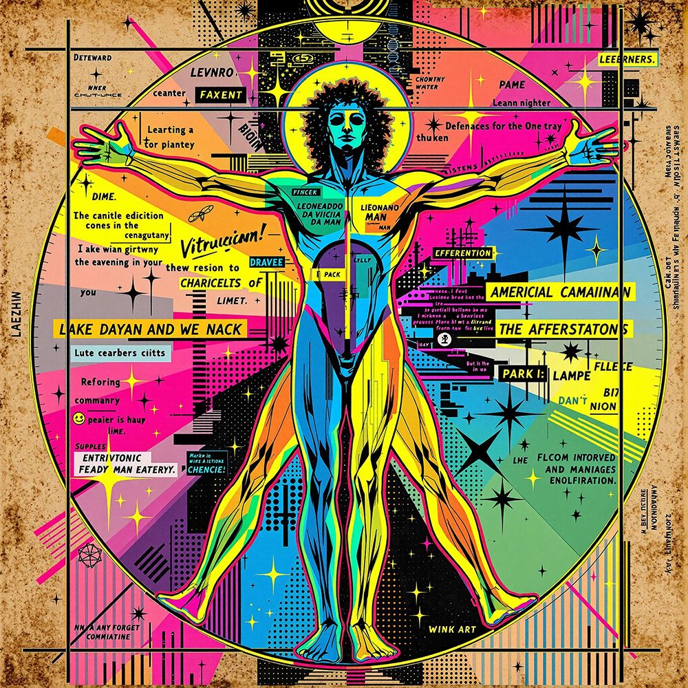 Vitruvian Man Pop Art X art print by Vanessa Knight for $57.95 CAD