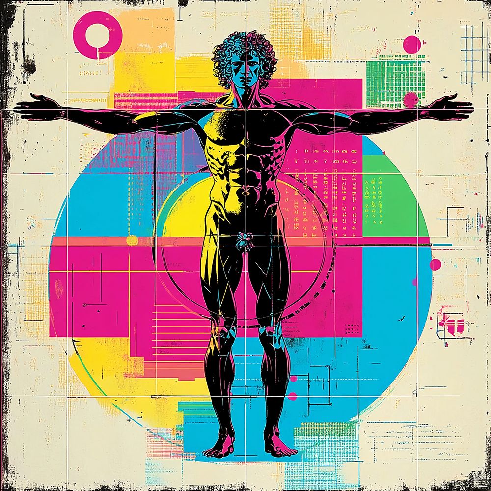 Vitruvian Man Pop Art XVIII art print by Vanessa Knight for $57.95 CAD