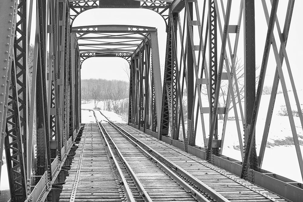 Iron Truss Bridge Black and White art print by Jim Cumming for $57.95 CAD