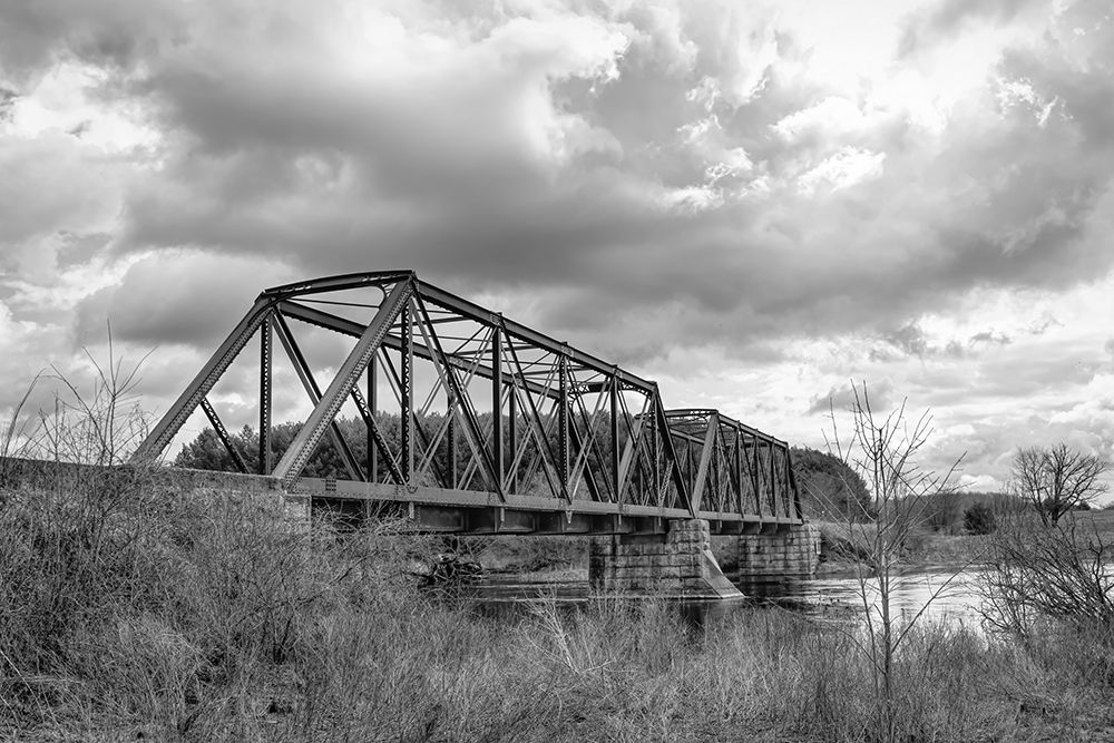 Railway Truss Bridge Black and White art print by Jim Cumming for $57.95 CAD