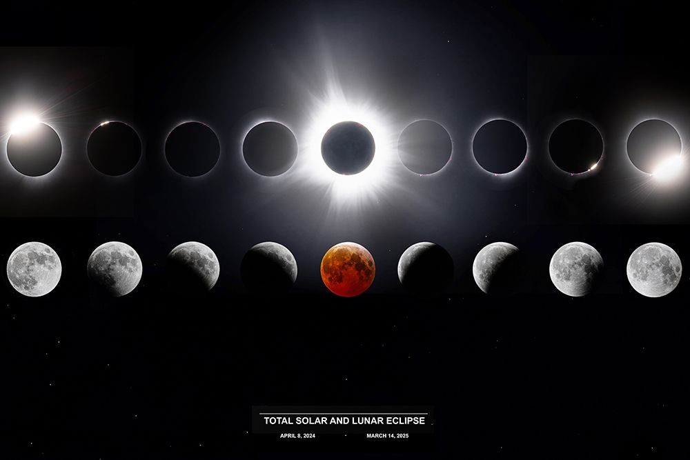 Total Solar and Lunar Eclipse Composite art print by Jim Cumming for $57.95 CAD