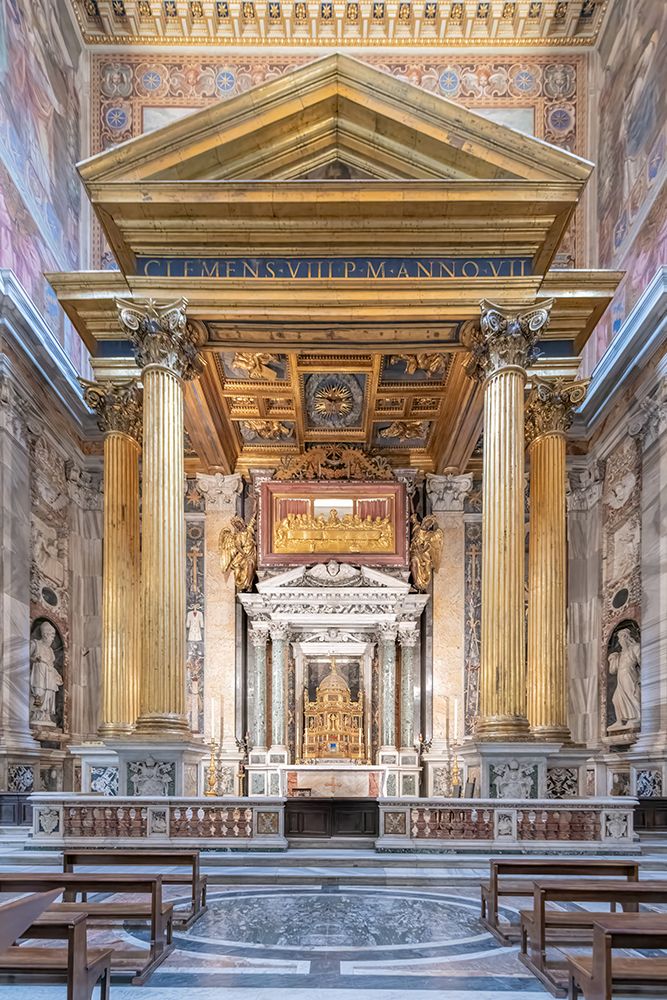 Italy, Rome Altar of the Blessed Sacrament inside the Archbasilica of St. John Lateran art print by Richard Silver for $57.95 CAD