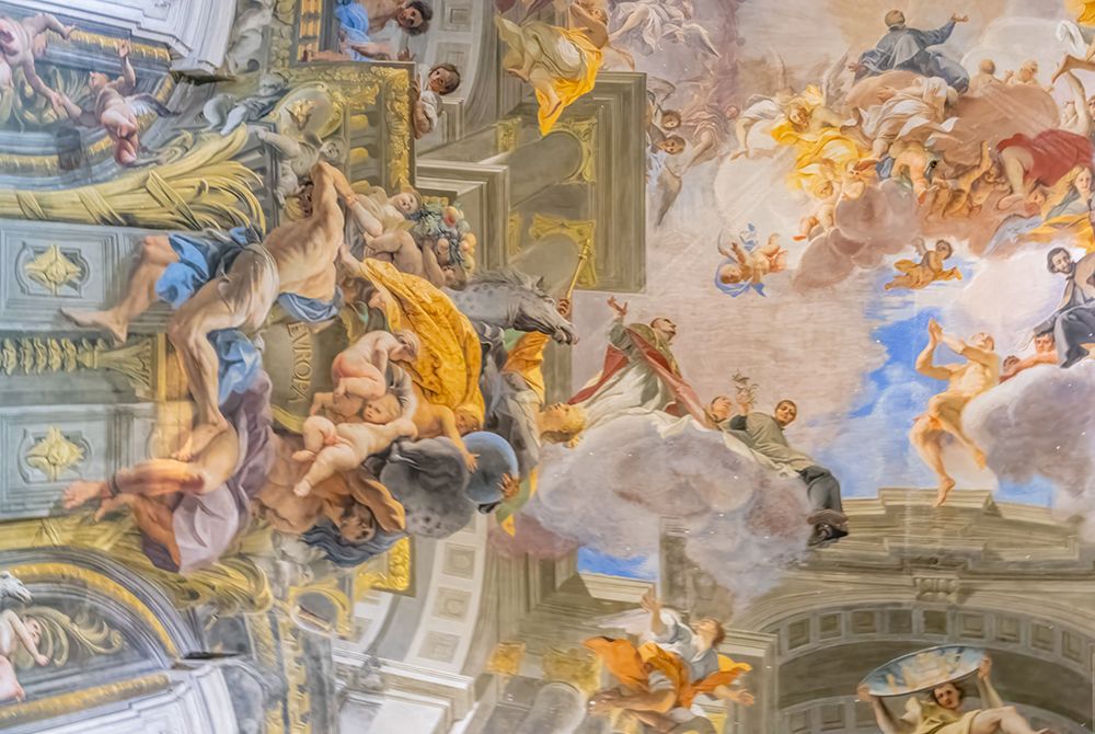 Italy, Rome ceiling fresco, the Glorification of Saint Ignatius or the Apotheosis art print by Richard Silver for $57.95 CAD