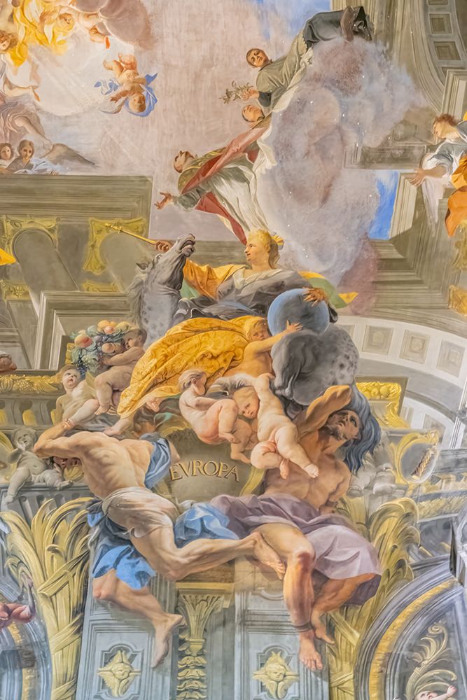 Italy, Rome Detail of fresco, the Apotheosis of Saint Ignatius I art print by Richard Silver for $57.95 CAD