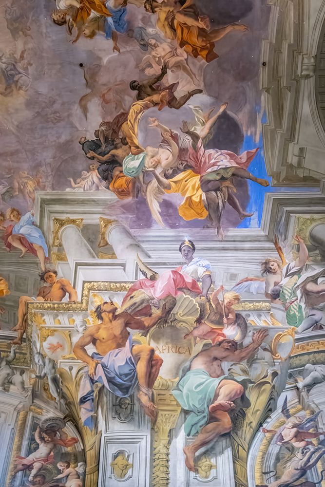 Italy, Rome Detail of fresco, the Apotheosis of Saint Ignatius III art print by Richard Silver for $57.95 CAD