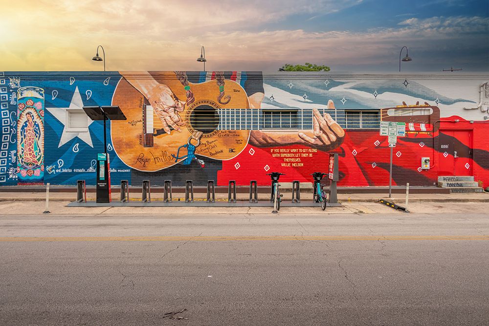 Texas, Guitar Mural Austin art print by Richard Silver for $57.95 CAD