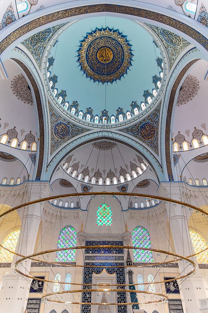 Turkey, interior of the main dome of the Camlica Mosque in Istanbul III art print by Richard Silver for $57.95 CAD