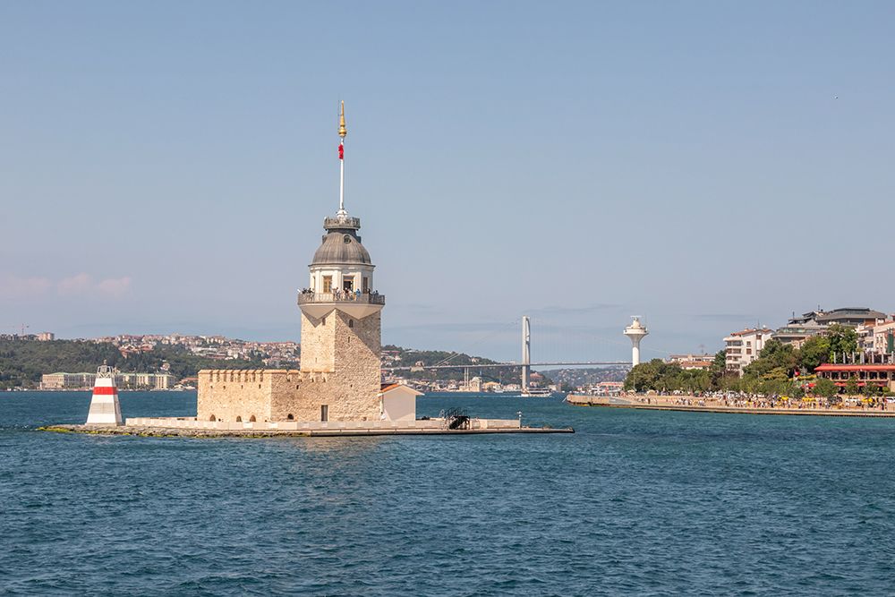 Turkey, Istanbul Maidens Tower on the Bosphorus Strait art print by Richard Silver for $57.95 CAD