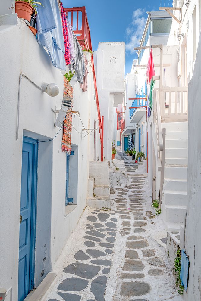 Whitewashed Alleyway of Mykonos II art print by Richard Silver for $57.95 CAD