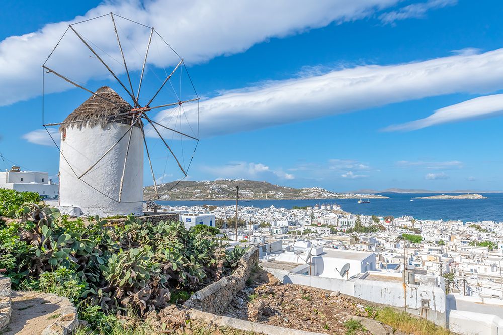 Mykonos Windmill Overlooking the Aegean art print by Richard Silver for $57.95 CAD
