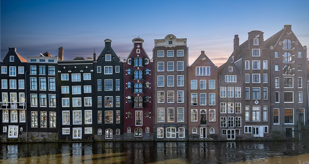 Amsterdam Canal Houses at Dusk II art print by Richard Silver for $57.95 CAD
