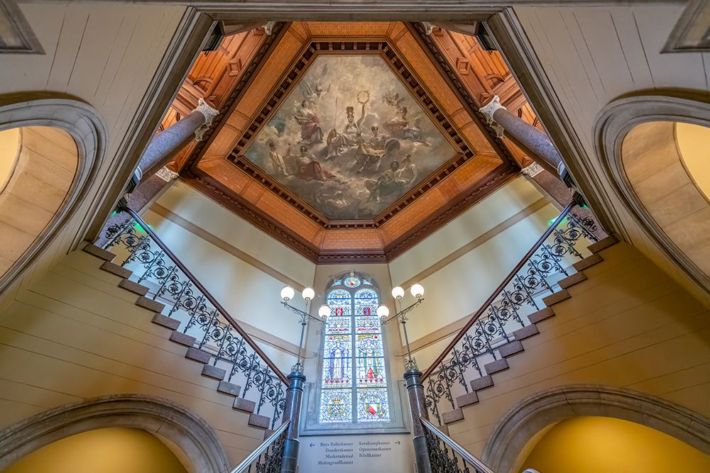 Netherlands Museum Staircase and Painted Dome art print by Richard Silver for $57.95 CAD