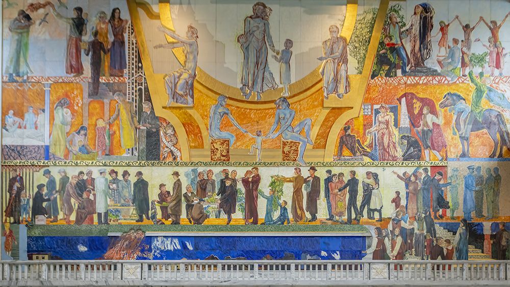 Oslo City Hall Mural Hall I art print by Richard Silver for $57.95 CAD