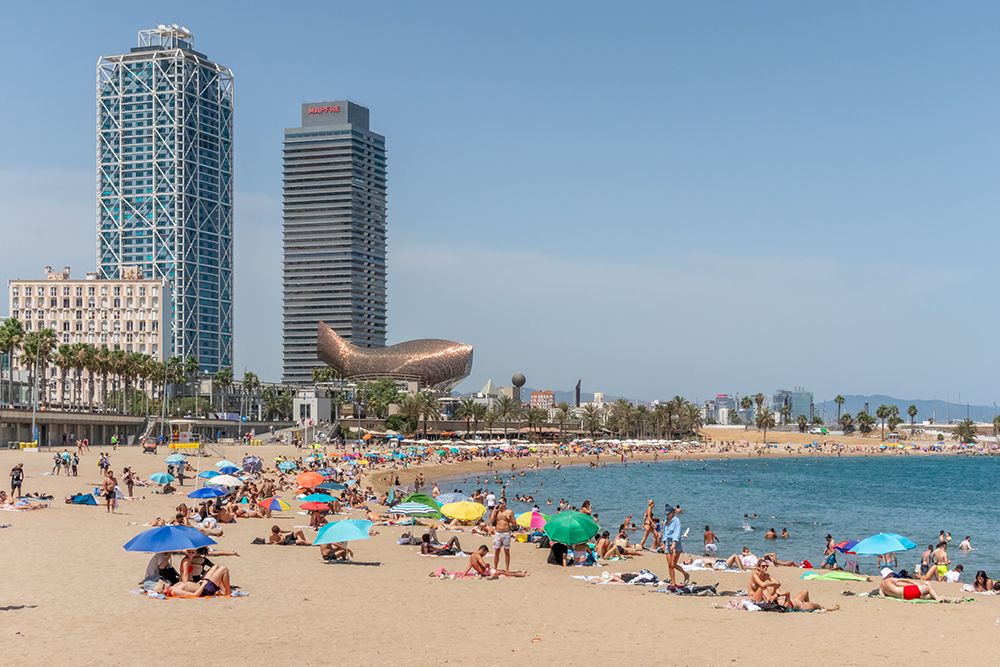 Barceloneta Beach Barcelona art print by Richard Silver for $57.95 CAD