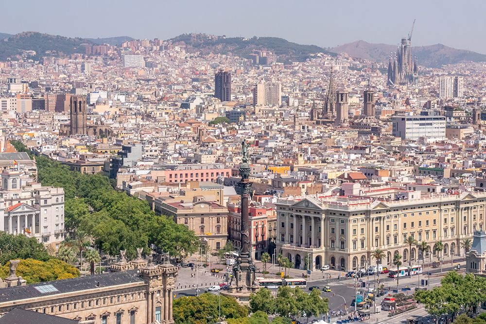 Barcelona Aerial Toward Sagrada Familia art print by Richard Silver for $57.95 CAD
