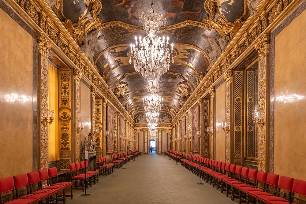 Stockholm Royal Palace Chandelier Hall art print by Richard Silver for $57.95 CAD
