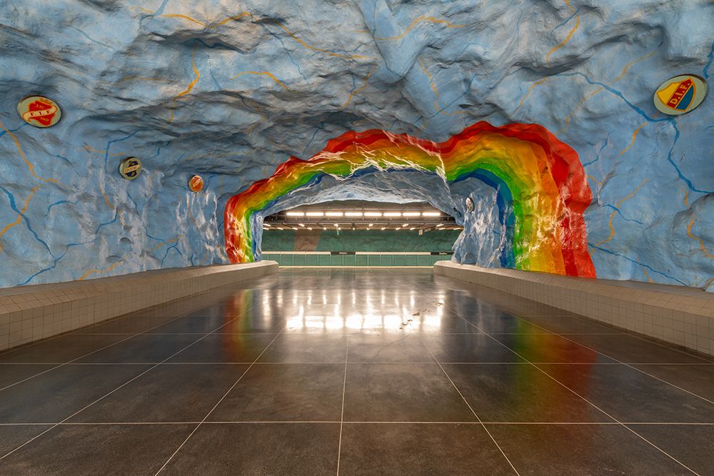 Stadion Metro Station Rainbow art print by Richard Silver for $57.95 CAD