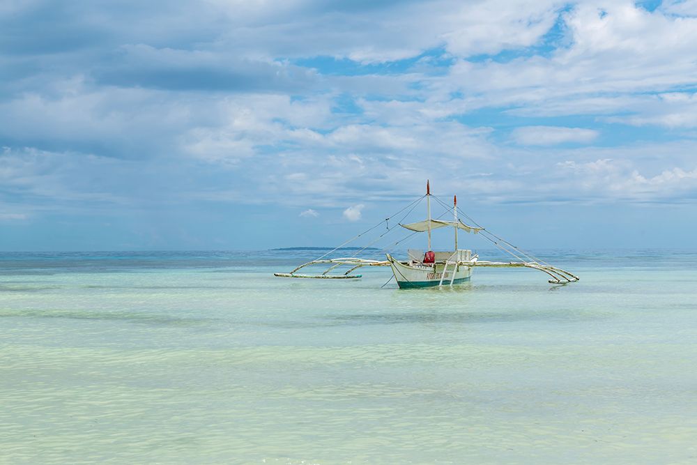 Outrigger Boat in Turquoise Water I art print by Richard Silver for $57.95 CAD