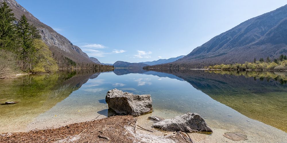 Lake Bohinj Boulders Shoreline art print by Richard Silver for $57.95 CAD