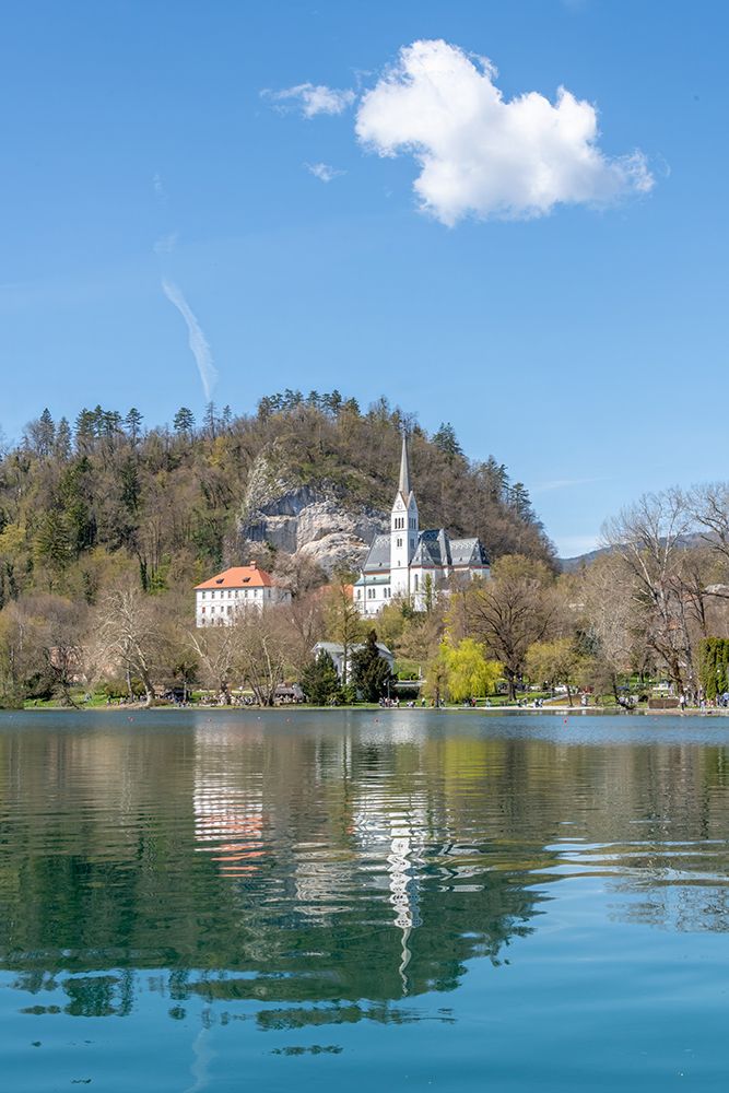 Lake Bled Hillside Church art print by Richard Silver for $57.95 CAD