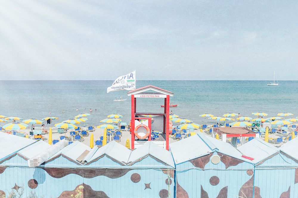 Italian Riviera Beach Cabanas art print by Richard Silver for $57.95 CAD