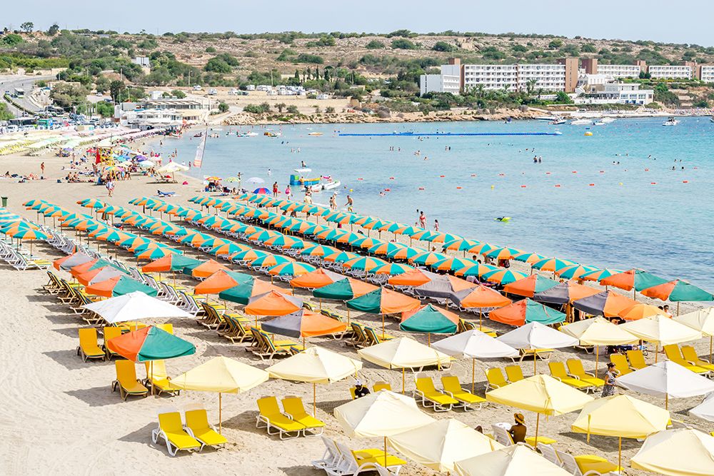 Mediterranean Bay Beach Resort art print by Richard Silver for $57.95 CAD