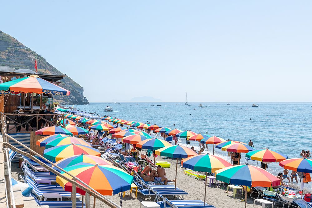 Amalfi Coast Colorful Umbrellas art print by Richard Silver for $57.95 CAD