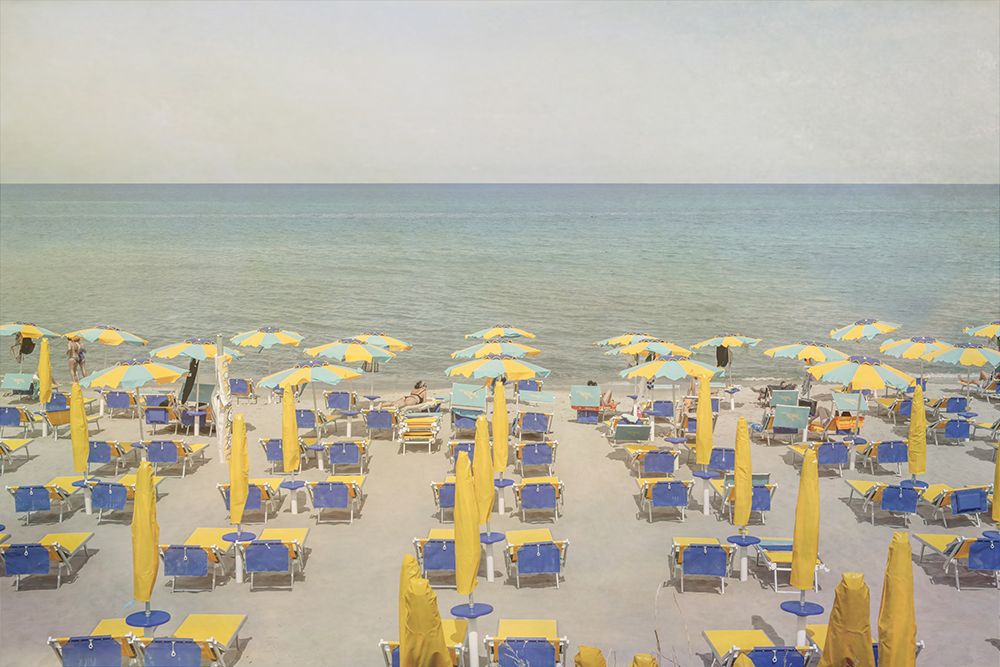 Vintage Style Beach Umbrella Grid art print by Richard Silver for $57.95 CAD