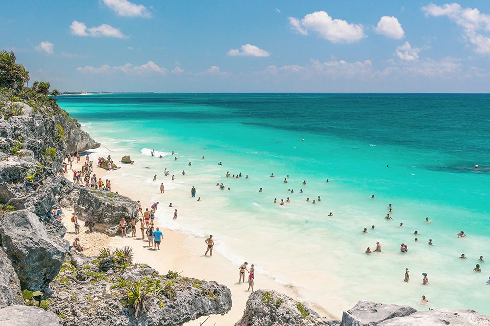 Tulum Mexico Cliffside Beach art print by Richard Silver for $57.95 CAD