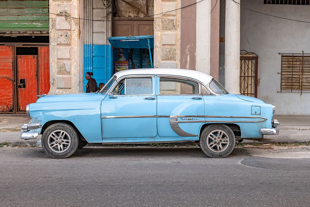 Blue Vintage Car Havana Street art print by Richard Silver for $57.95 CAD
