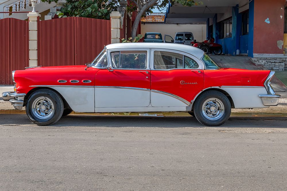 Red and White Classic Buick Cuba art print by Richard Silver for $57.95 CAD