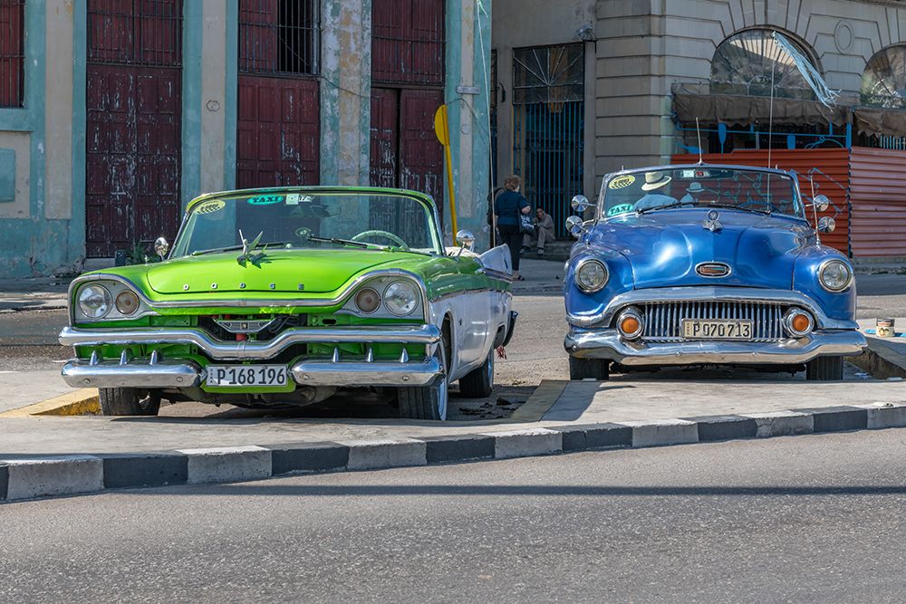 Green and Blue Classic Cars Havana art print by Richard Silver for $57.95 CAD