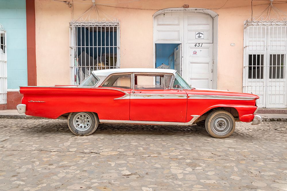Red Vintage Car Trinidad Cuba II art print by Richard Silver for $57.95 CAD