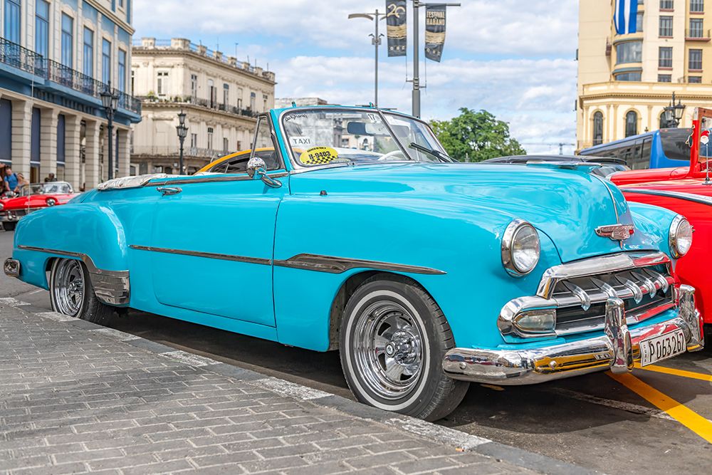 Turquoise Convertible Havana art print by Richard Silver for $57.95 CAD